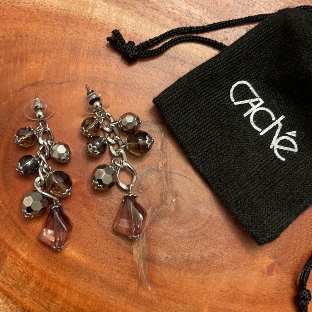 Cache Beaded Dangle Earrings - image 4